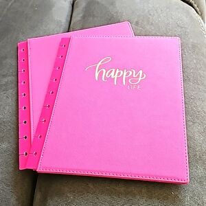 Happy Planner medium pink snap cover.